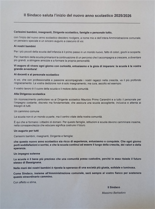 Anno scolastico 2025-2026